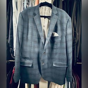 Classic Johnston &Murphy Men's Blue Plaid Blazer